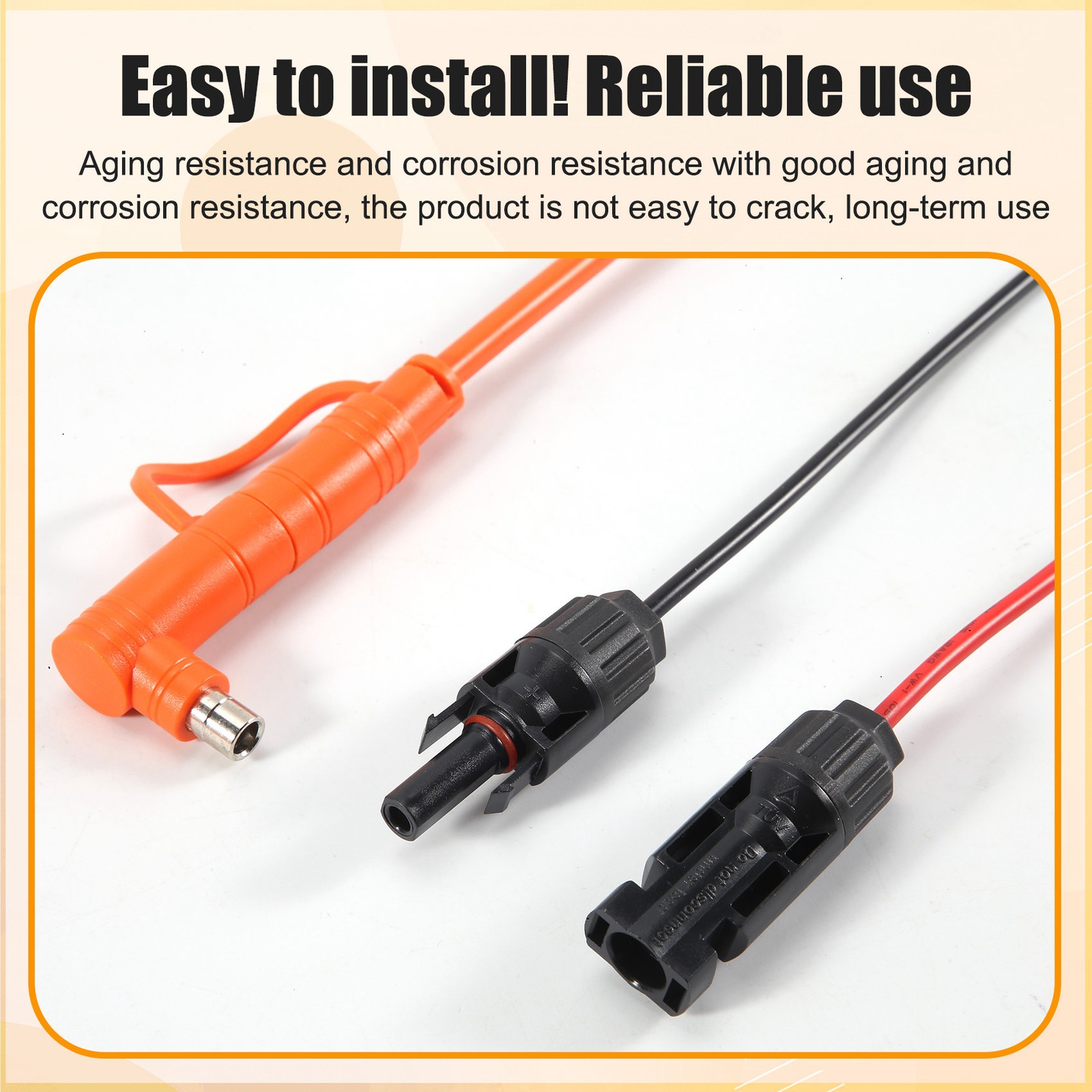 Solar Panel to DC 8mm Adapter Cable 2m, Solar Connector to DC7909/8020 Male1284