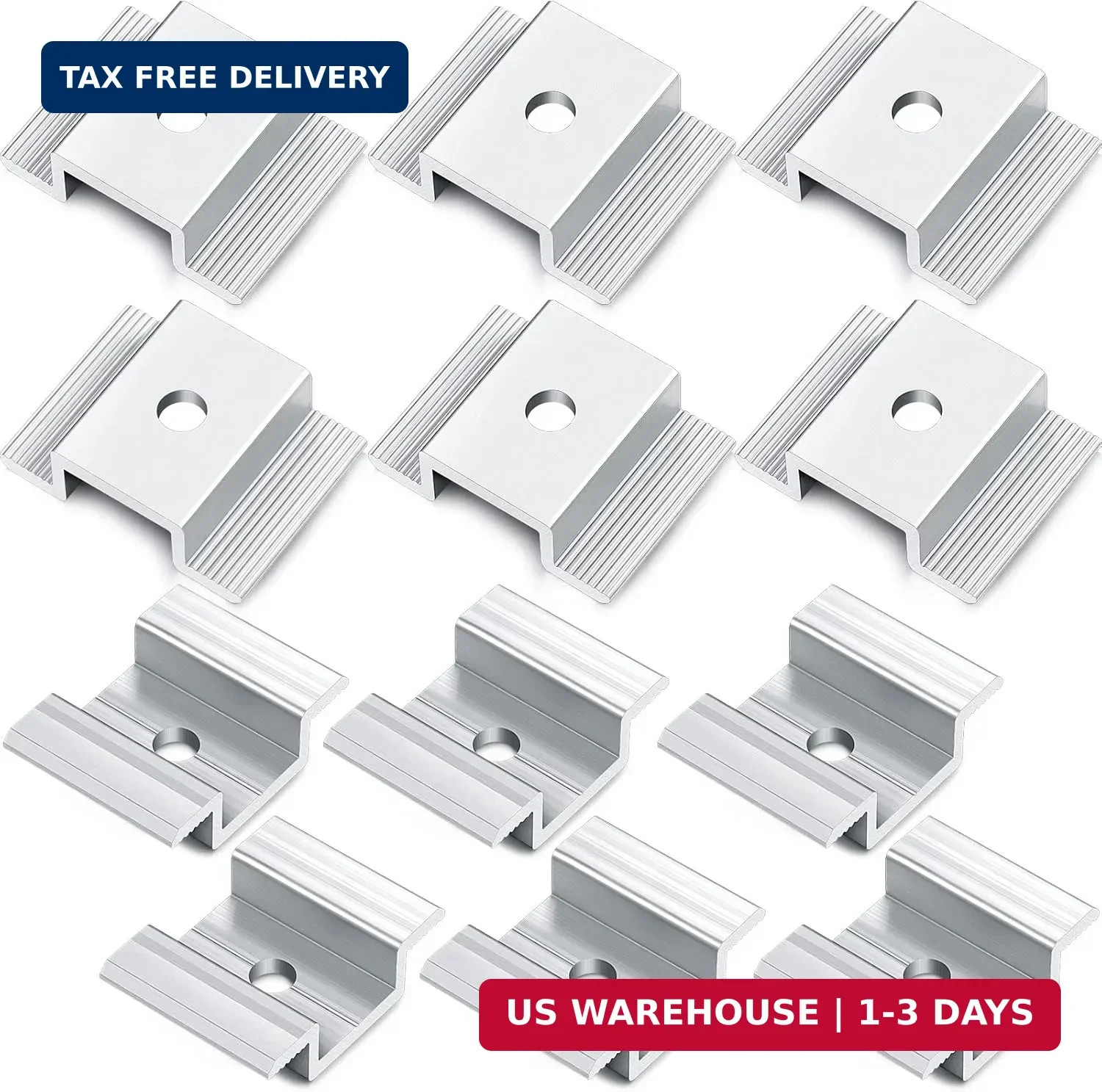 12 Pack Solar Panel Mid Clamps 1.06 Inch Solar Panel Bracket Aluminium Mounting