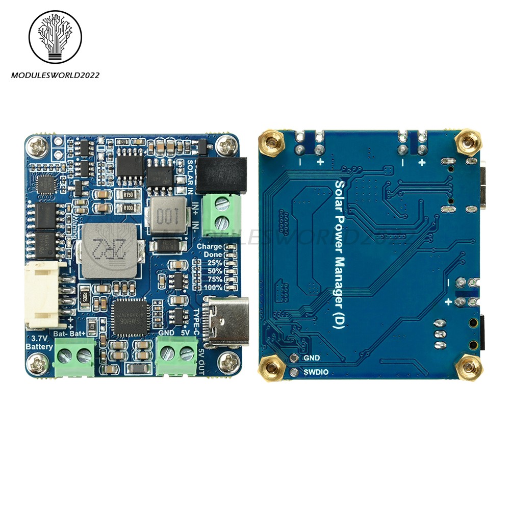6-24V Solar Panel Power Management Module 5V 3A Supports MPPT, PD QC FCP SFCP