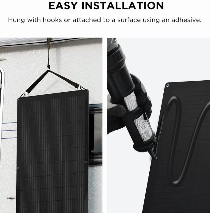 ECOFLOW 100W Outdoor IP68 Flexible Solar Panel High Efficiency Roof Solar Module