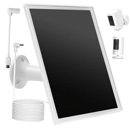Solar Panel Charger for Ring Camera, Compatible with Ri ng Stick Up White-1Pack