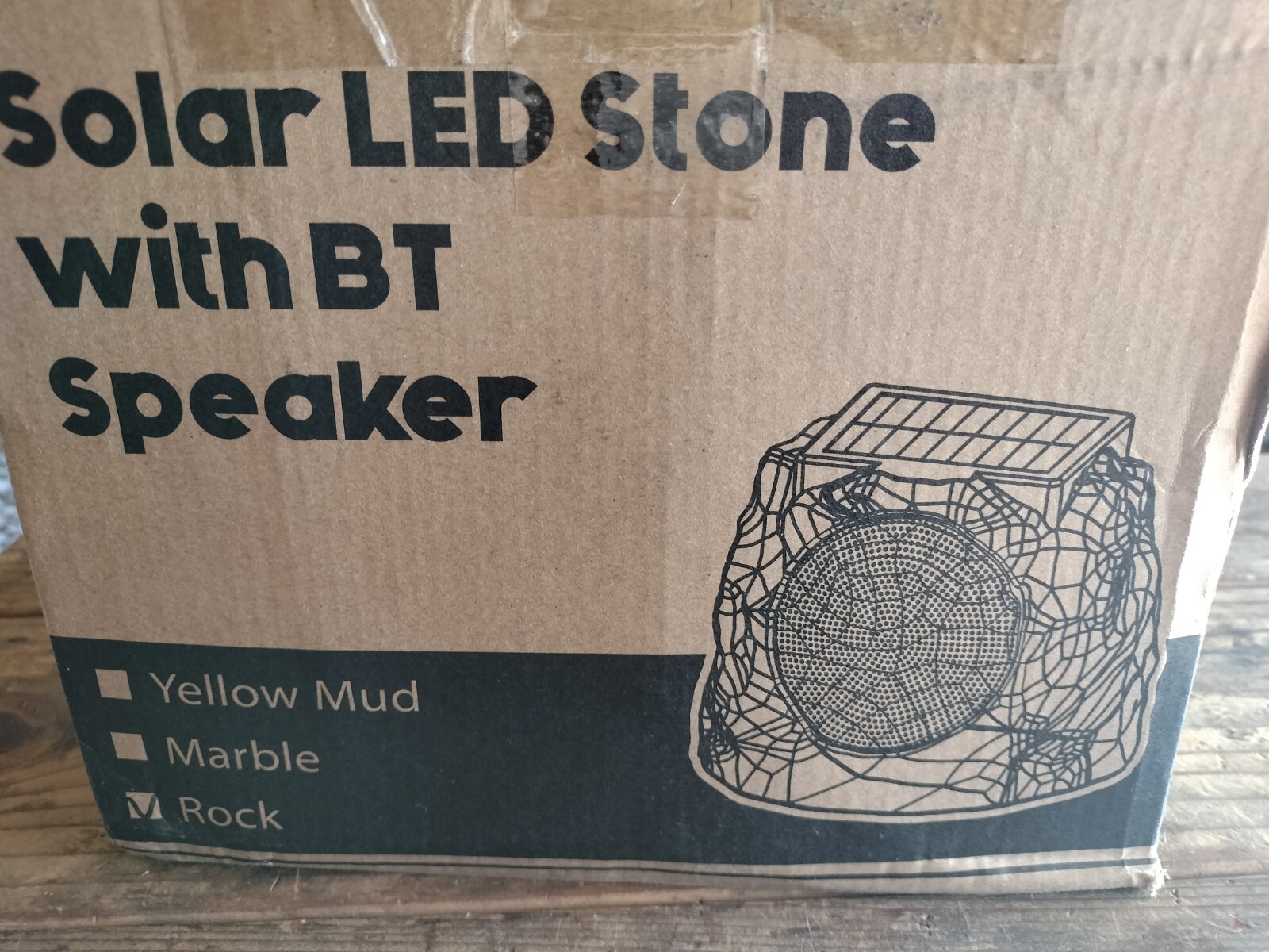 Solar LED Stone with Bluetooth BT Speaker. New Open Box