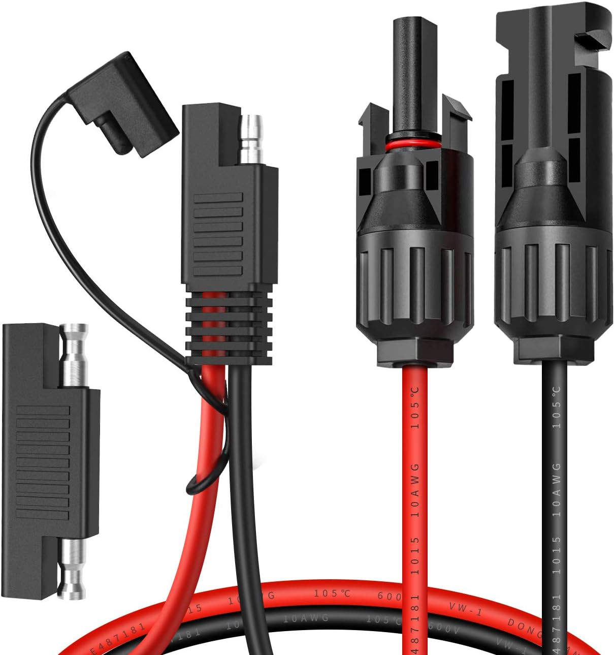 ELECTOP Solar Panel Connector Cable, 10AWG SAE Connector to Male & Female Solar