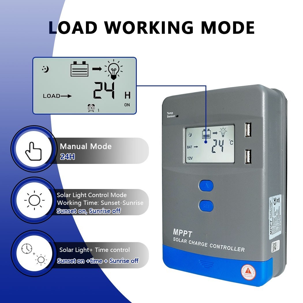 1040W 40A MPPT Solar Charge Controller 12V 24V Battery Regulator LCD MAX PV 75V