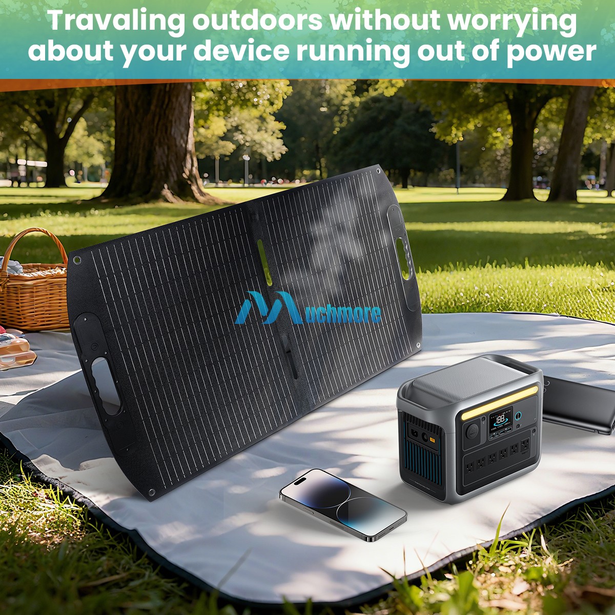 100W 22V Foldable Solar Panel for Ourdoor Camping Delta 2 Delta 3 Power Stations