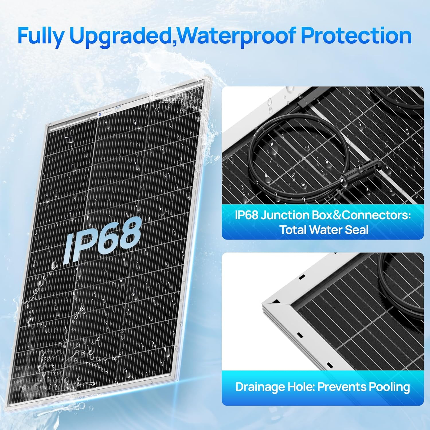 ECO-WORTHY 100 Watt Solar Panel 18 Volt Monocrystalline Solar Panel High Efficie