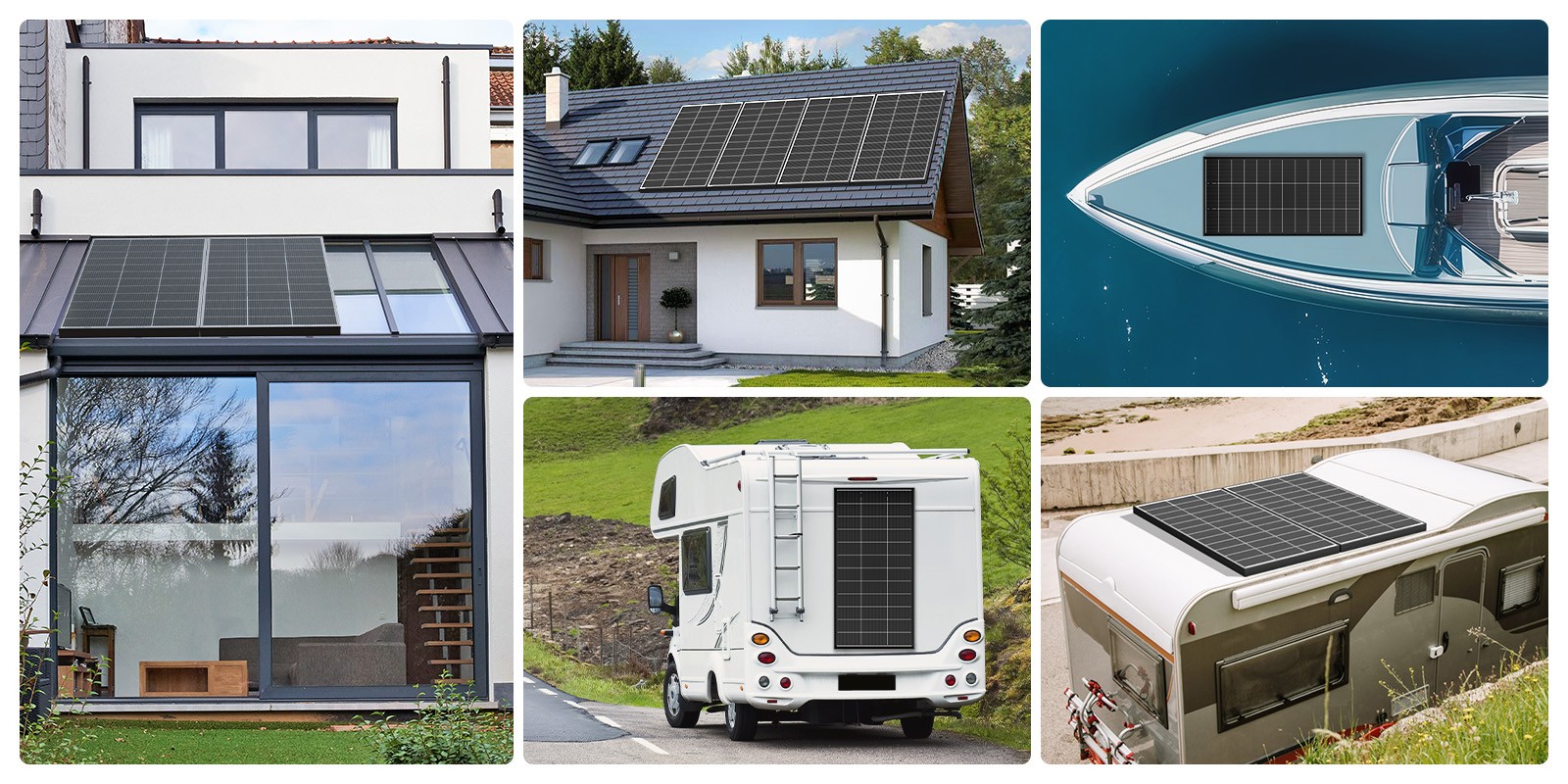 200W 400W 600W 1000Watt Solar Panel Bifacial 12V Mono Battery Home PV Power Boat