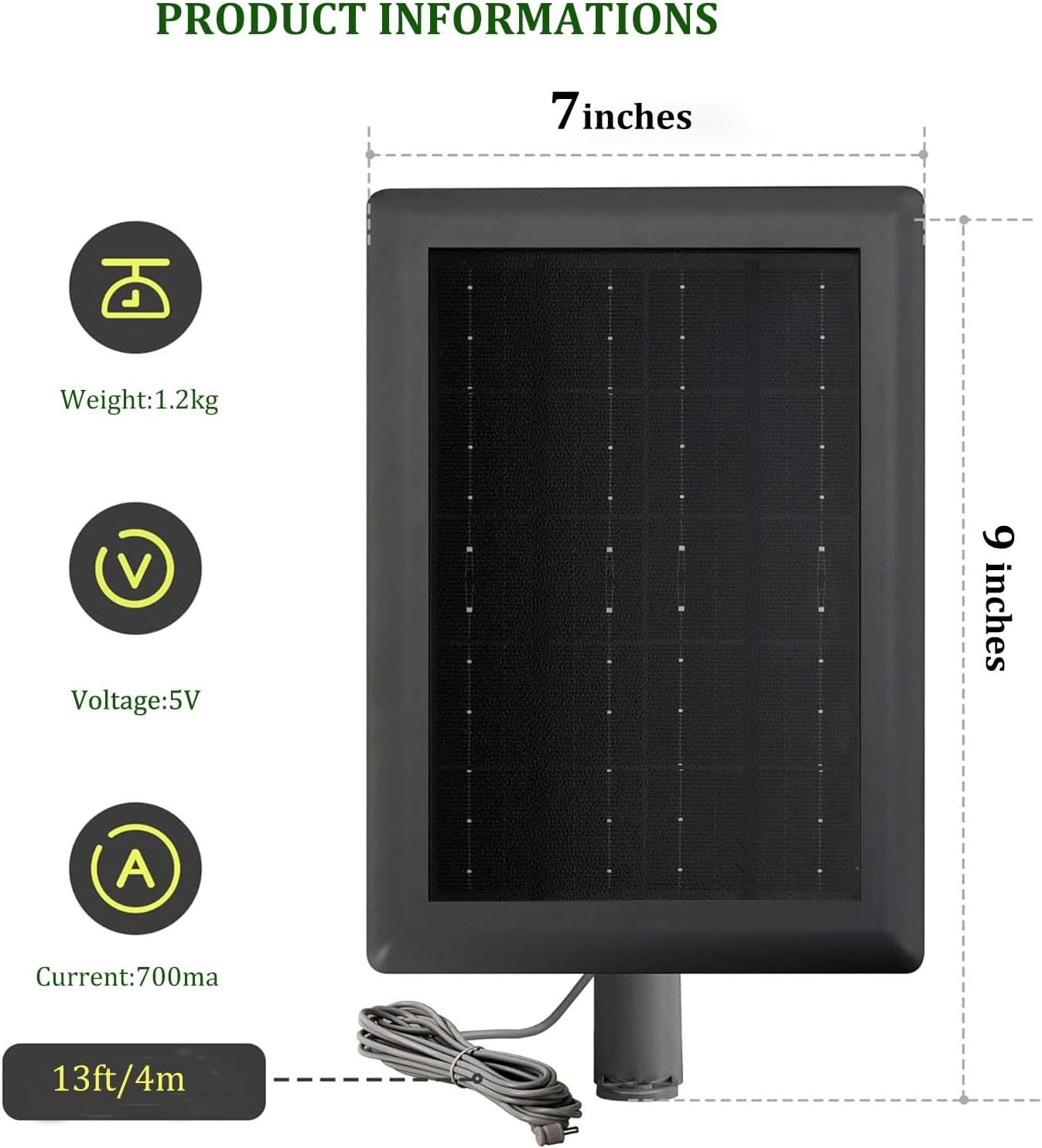 2 Pack Ring Solar Panel(2nd Generation), 5W Solar Panel Charger with Mount fo…