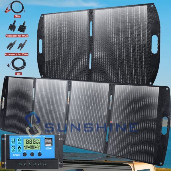 400Watt Mono Solar Panel 12V Battery Charging RV Home Off-Grid Boat Power Carava