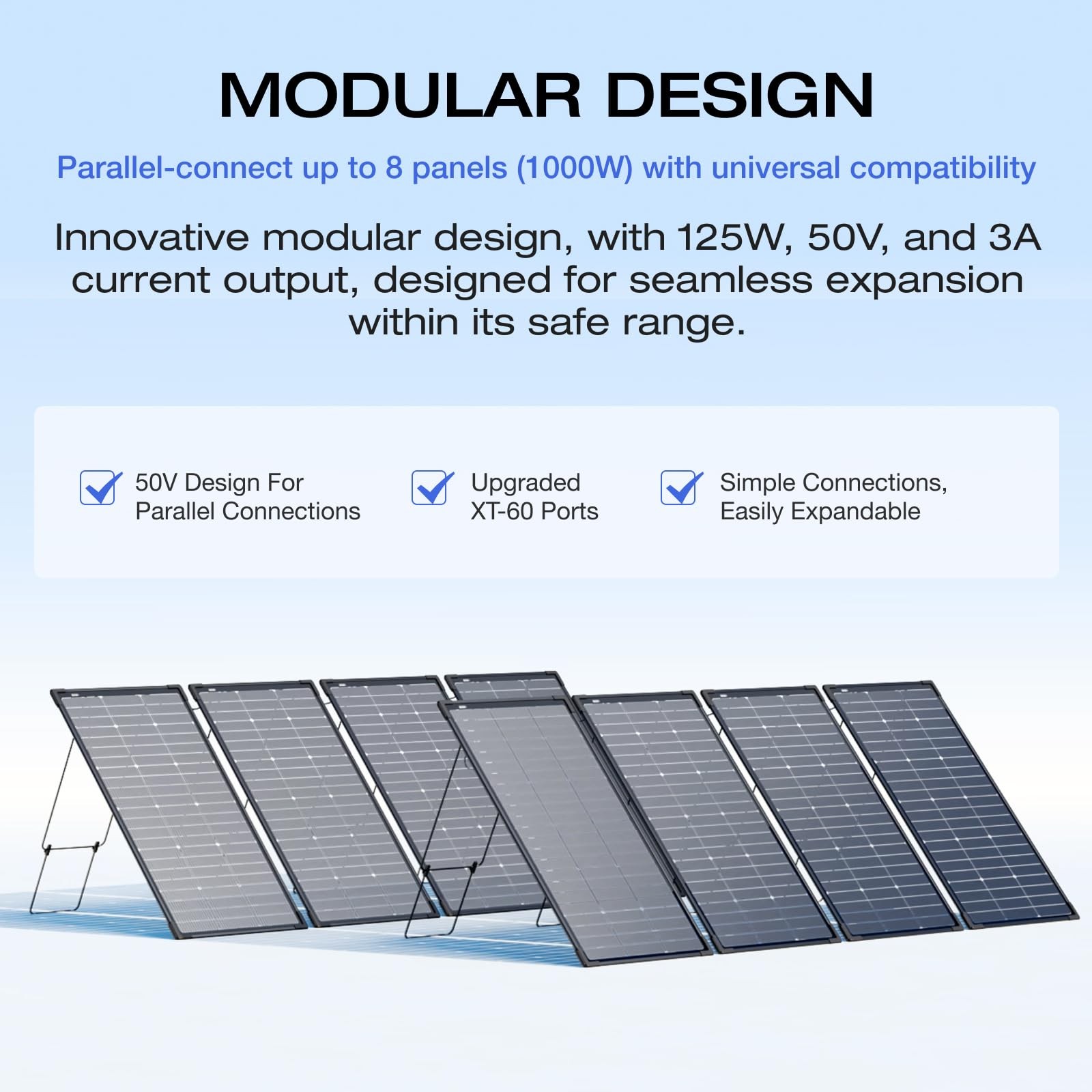 EF ECOFLOW 4PCS 125W Solar Panels, 500W Bifacial Rigid Modular Solar Panel Up…