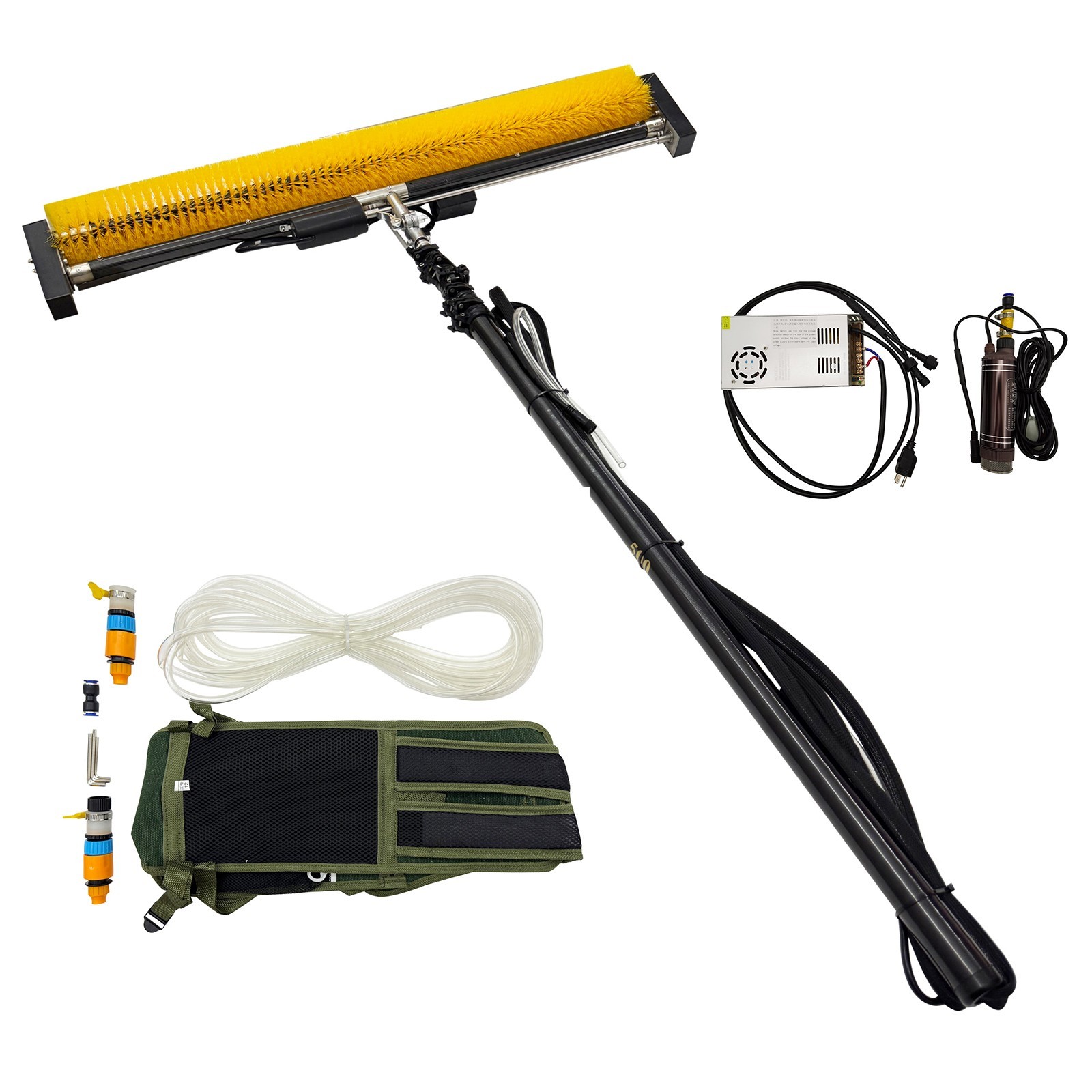 16.4ft/5 meters Electric Solar Panel Cleaner for Roof Mounted & PV Systems 110V