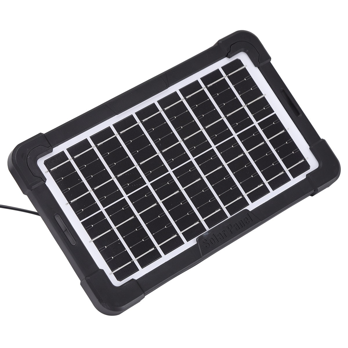 12″ Solar Powered Fan Rechargeable Fan with 2 LED Bulbs Portable Camping Fan US