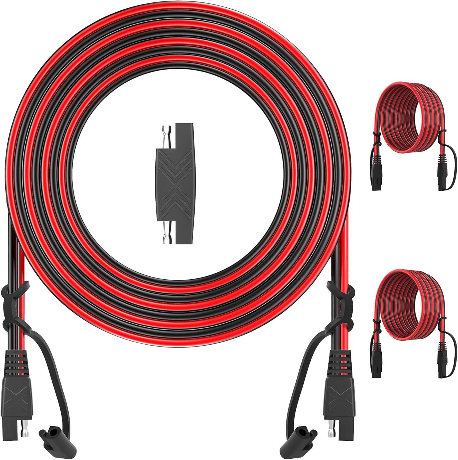 12Ft SAE Extension Cable 16AWG Heavy Duty Quick Disconnect for Solar Battery