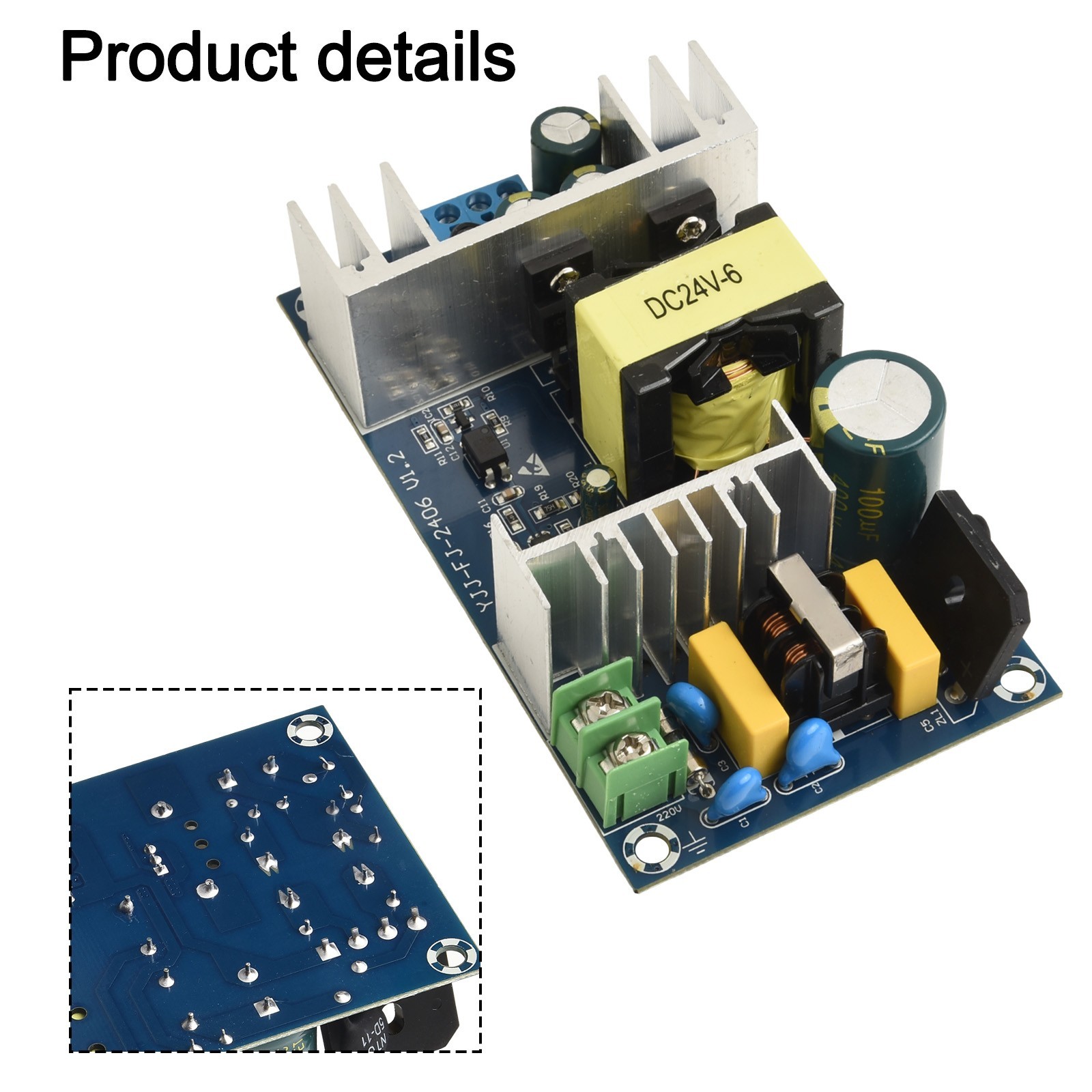 Power Supply Module with Short Circuit Protection and Heat Dissipation