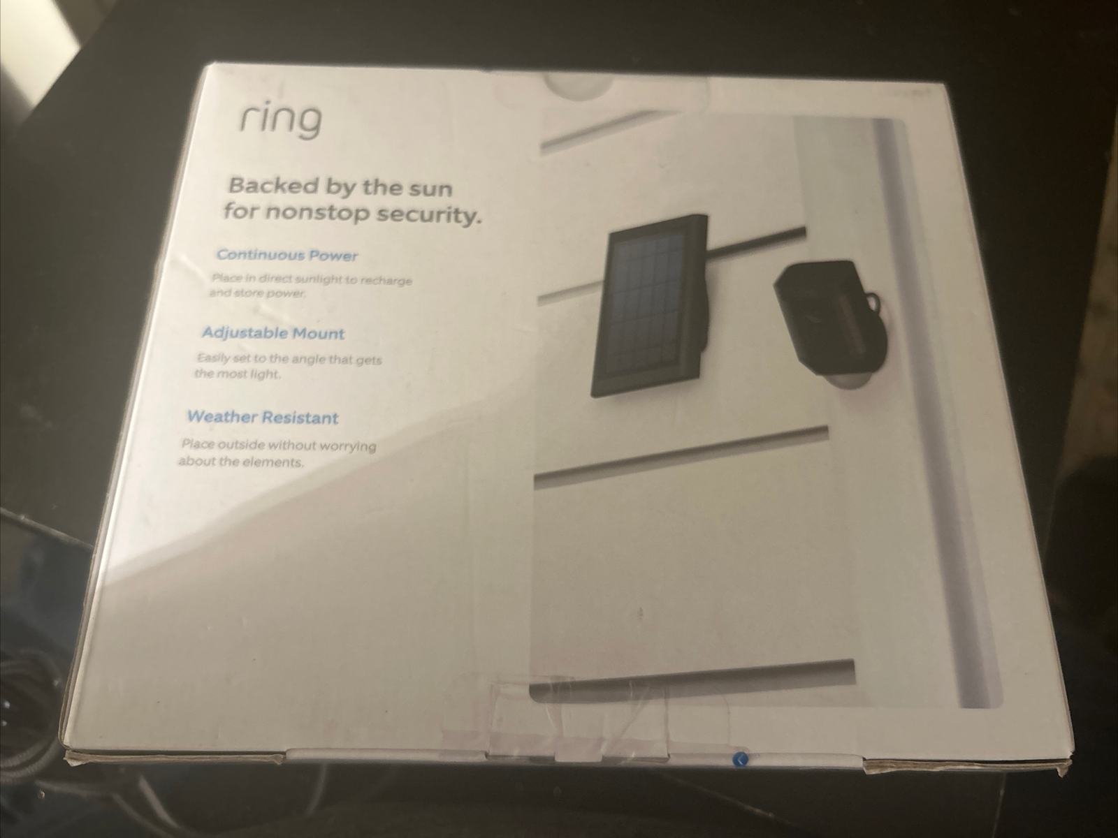 Ring Solar Panel Rechargeable Power for Select Ring Cameras, Adjustable Mount