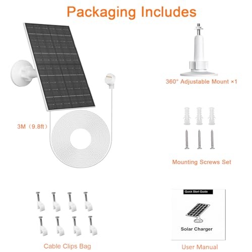7W Solar Panel Compatible with Google Nest Camera Outdoor & Indoor 1 Pack