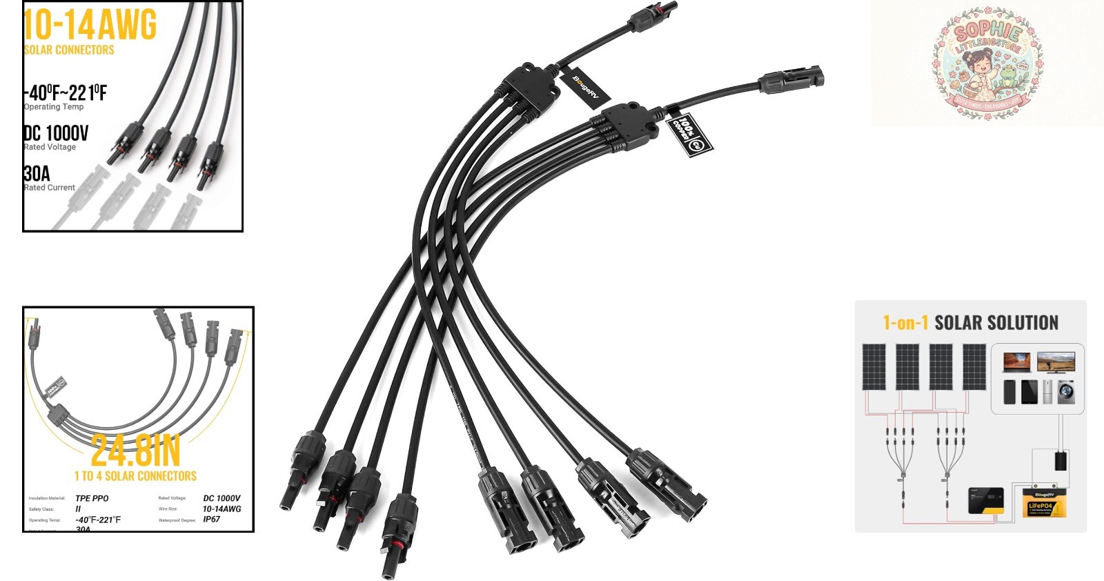 High-Performance Solar Y Branch Connectors – M/FFFF and F/MMMM for Secure Use