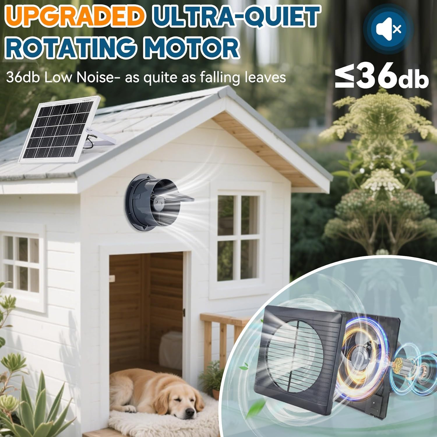 25W Solar Exhaust Fan Kit with 8″ High-Speed Fan, Bracket & Valve