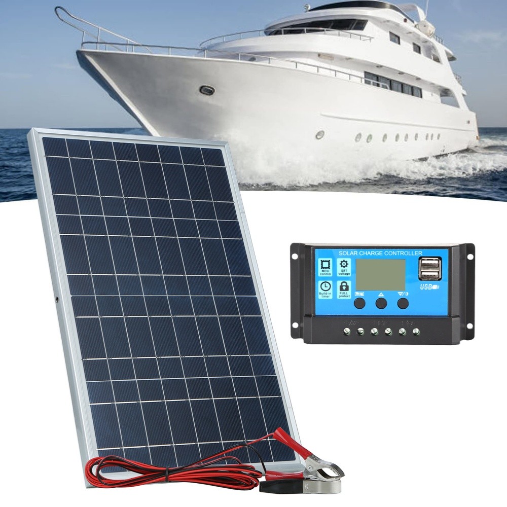 12v 20W 100A Solar Panel Charging Off-Grid RV Camping Home Boat with Controller