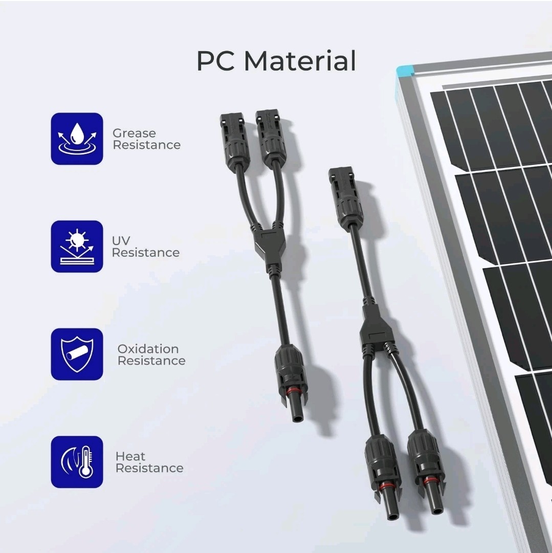 Renogy Solar Connectors Parallel Y Branch MMF FFM 1 Pair Solar Panel Wire for