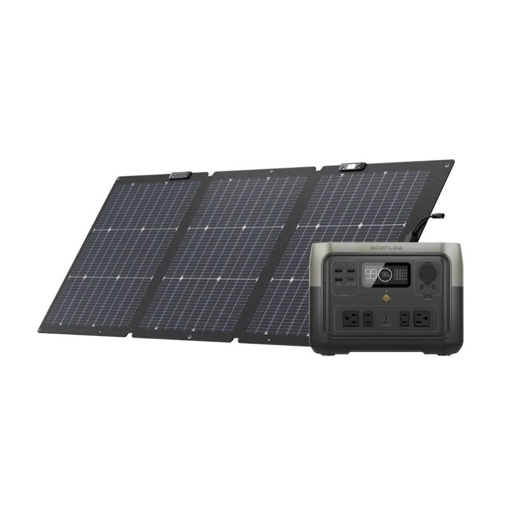 EcoFlow RIVER 2 Max 512Wh 500W Portable Power Station 160-Watt Solar Panel