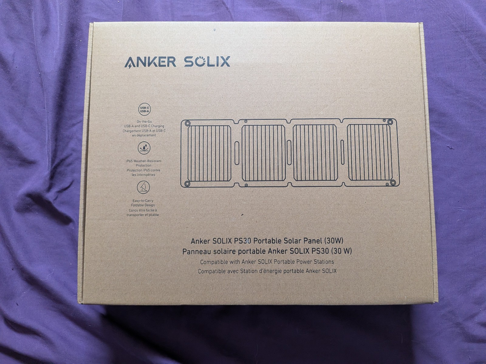 Anker Solix PS30 Solar Panel, 30W Foldable Portable Solar Charger