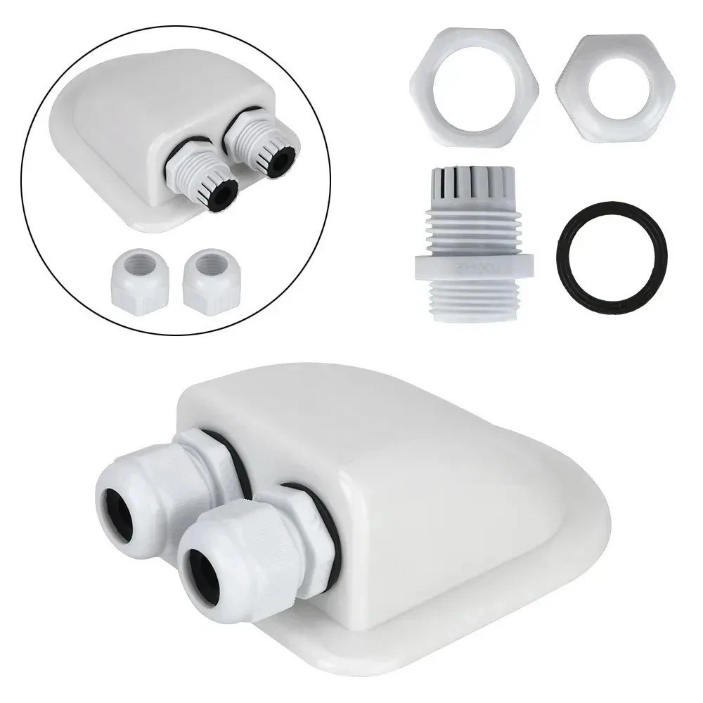 Waterproof Dual Cable Entry Gland Wire Box Solar Panel Motorhome Camper Van Roof