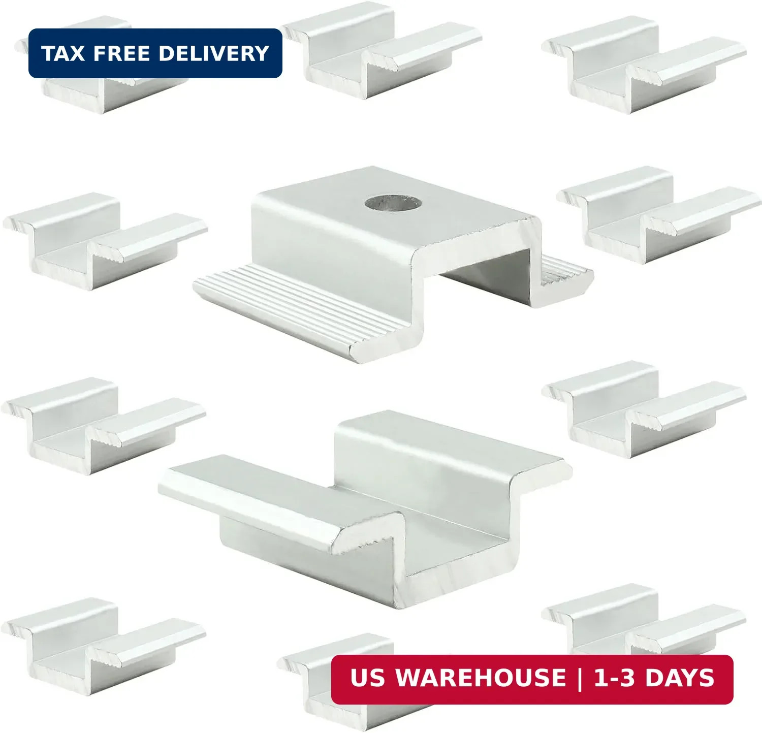 12 Pack Solar Panel Mid Clamp, 1.06 Inch Solar Panel Mounting Bracket Aluminum S