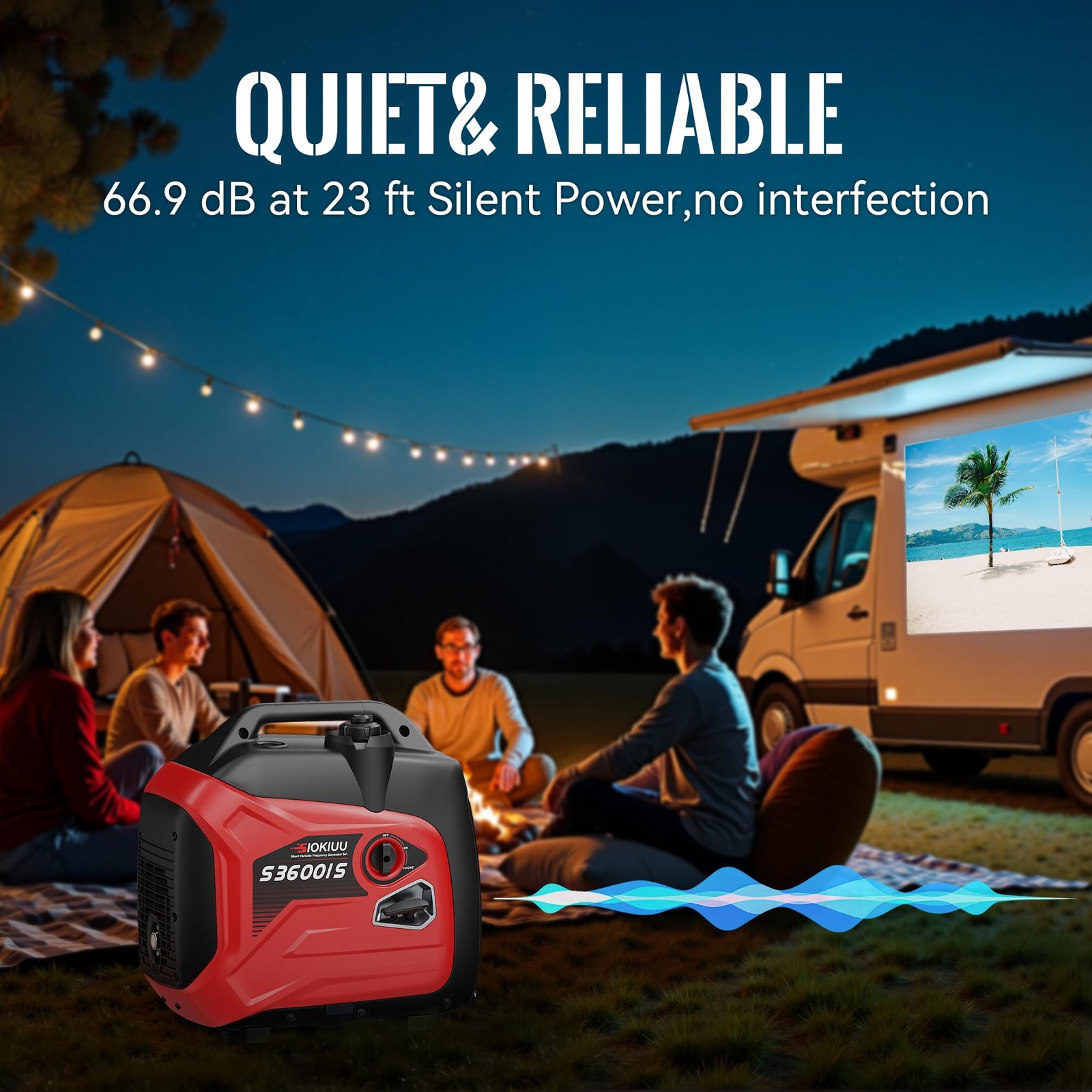 3600W Portable Generator Super Quiet Inverter Generator Ultra Lightweight for…