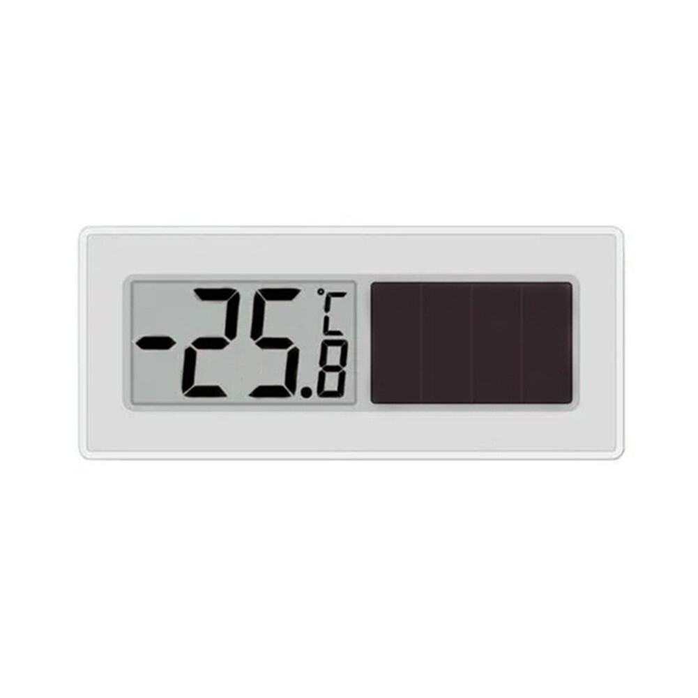 Solar Powered Temperature Monitor with Clear LCD Display and Long Cable