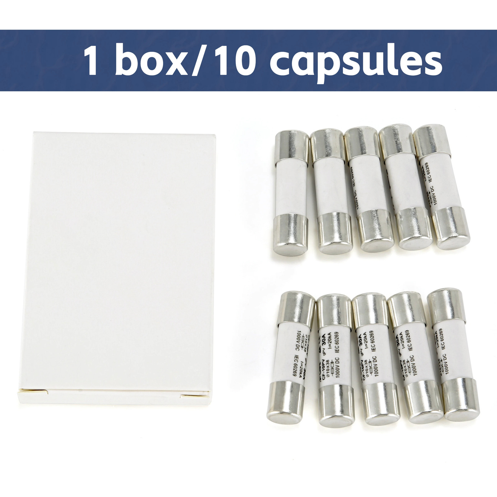 10PCS Fuse Link PV DC 1000V 30A 10x38mm gPV Low Voltage Protection Core