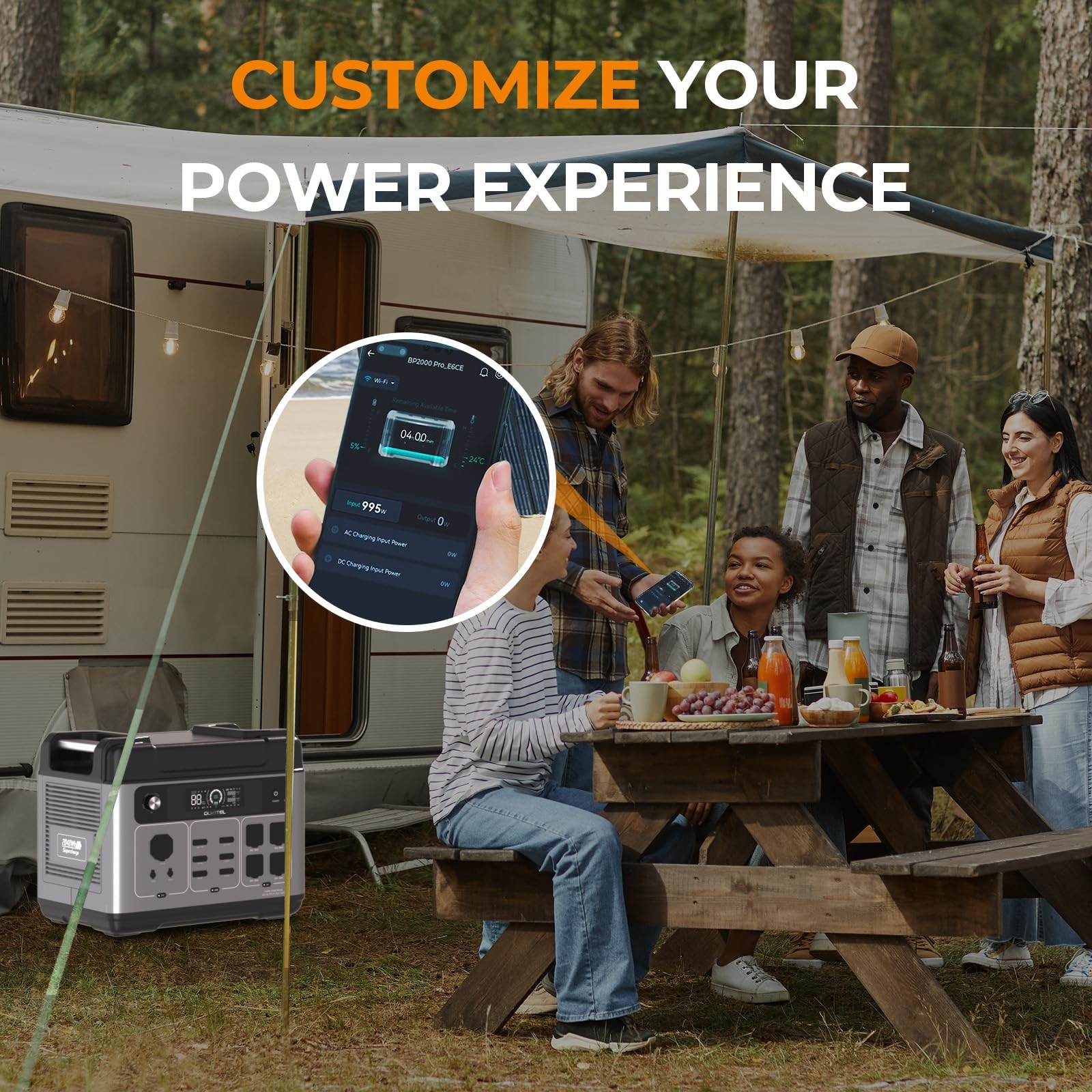 P2001 PLUS 2400W Portable Power Station, 2048Wh Capacity with 200W Solar Panel