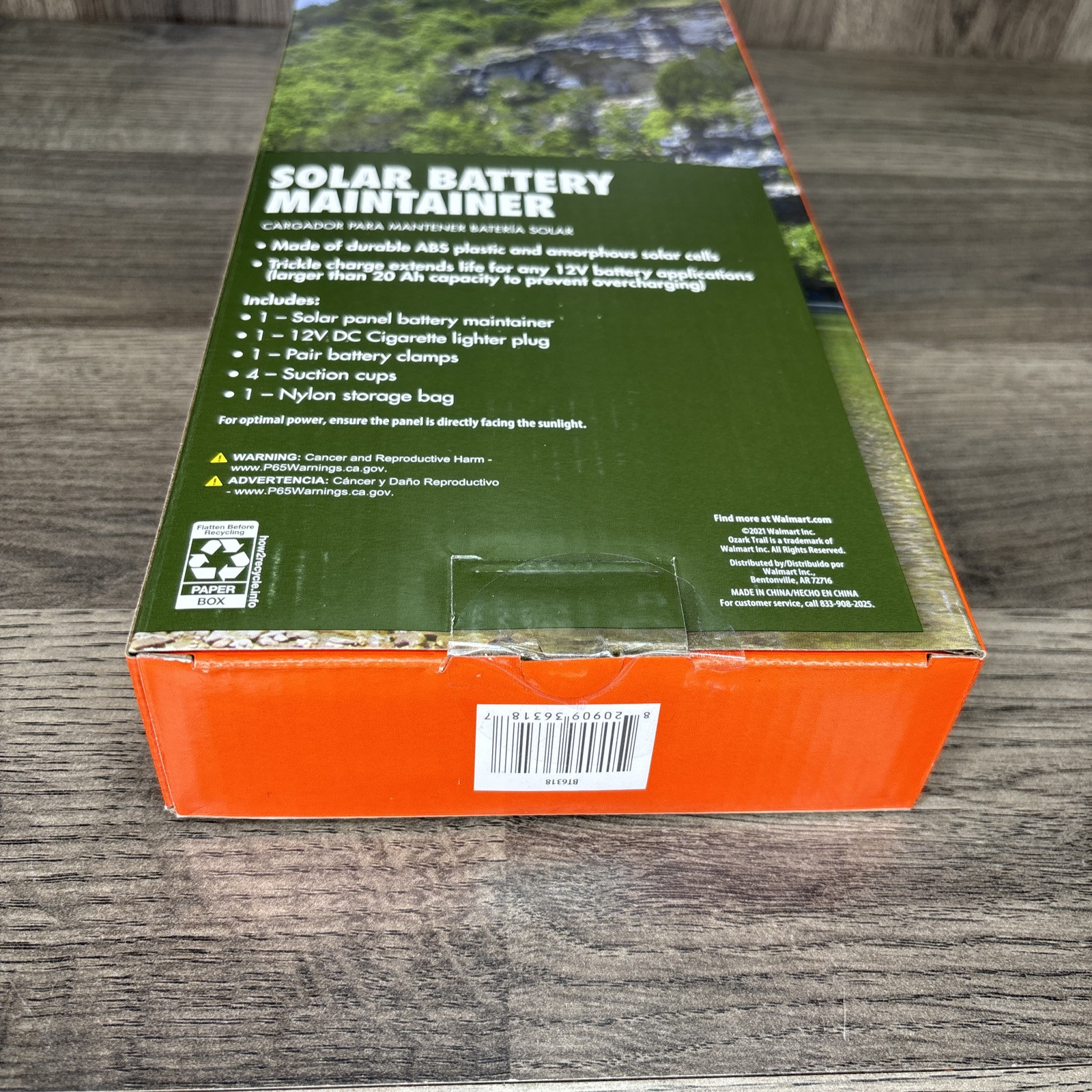 Ozark Trail 12V 2.5W Portable Solar Battery Maintainer Black NEW