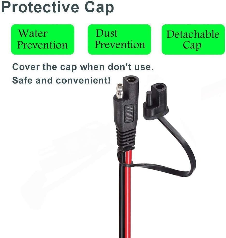 10AWG SAE to XT60 Connector Extension Cable,With 15A Protection Fuse for Safety,