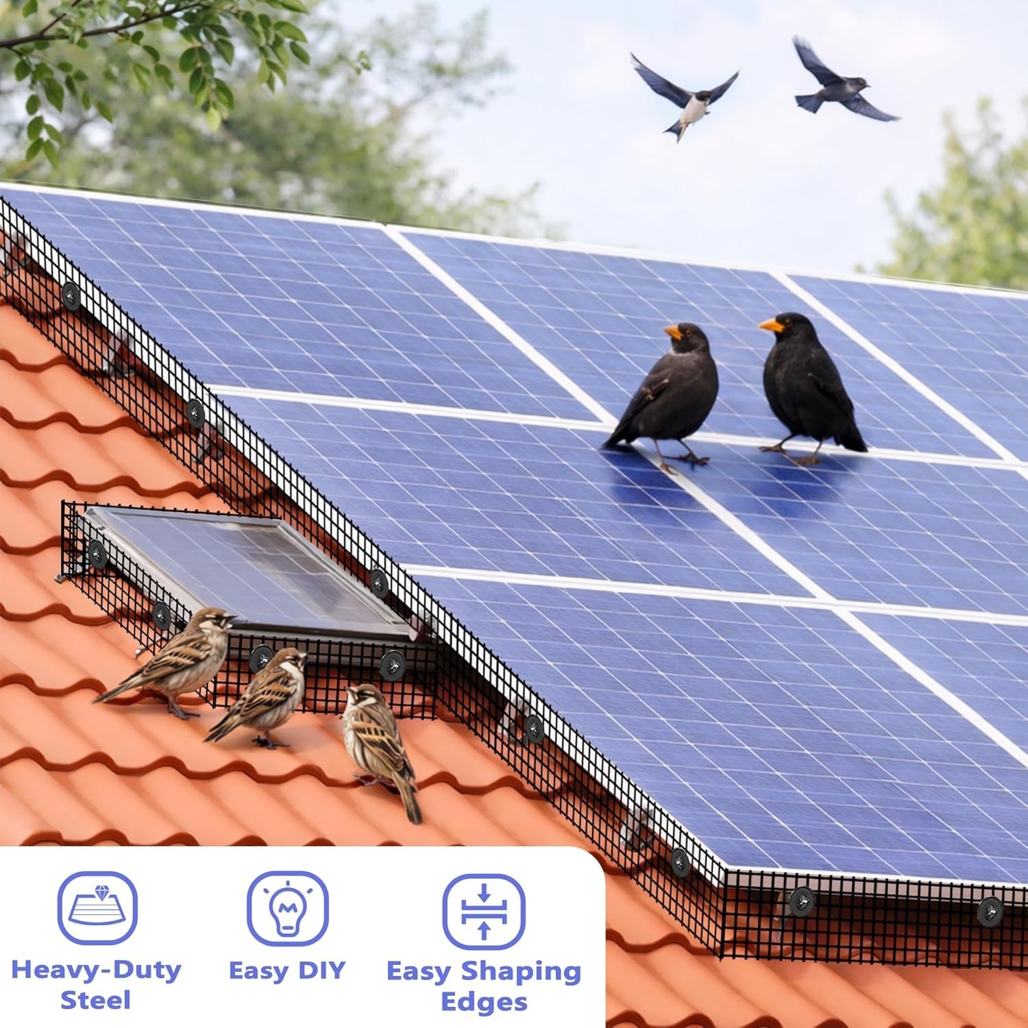 Rust-Resistant Solar Panel Critter Guard – 6x100FT with Clips & Cutter Included