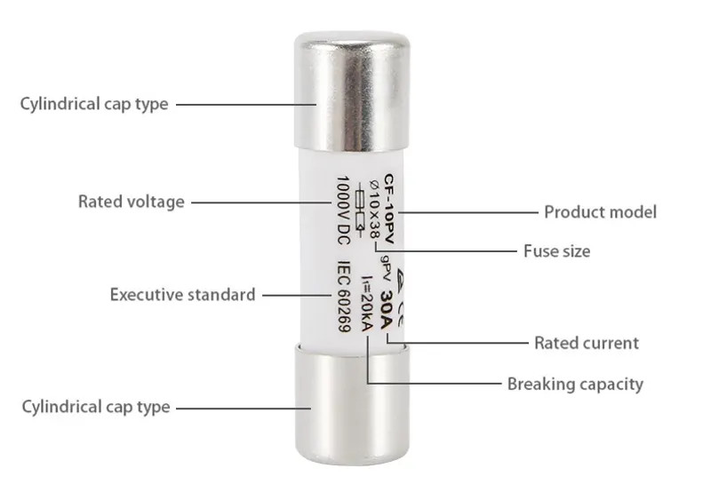 10PCS Fuse Link PV DC 1000V 30A 10x38mm gPV Low Voltage Protection Core