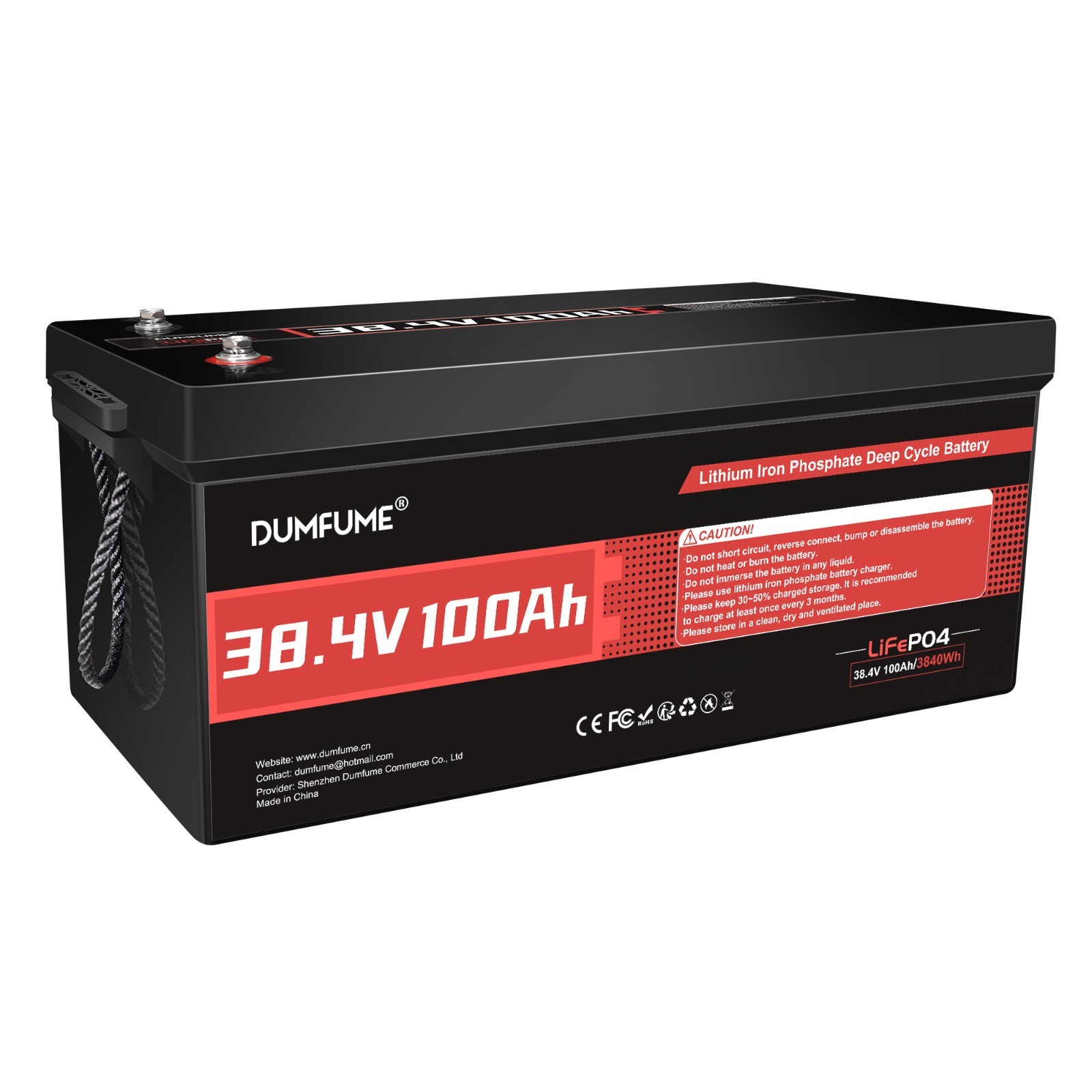 36V 100Ah Lifepo4 Lithium Battery 200A BMS 15000+ Cycles for Rv Camping Off-Grid