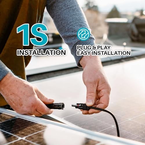 6-in-1 Solar Panel Connector Cable Kit, 14AWG Heavy-Duty Weatherproof 32FT