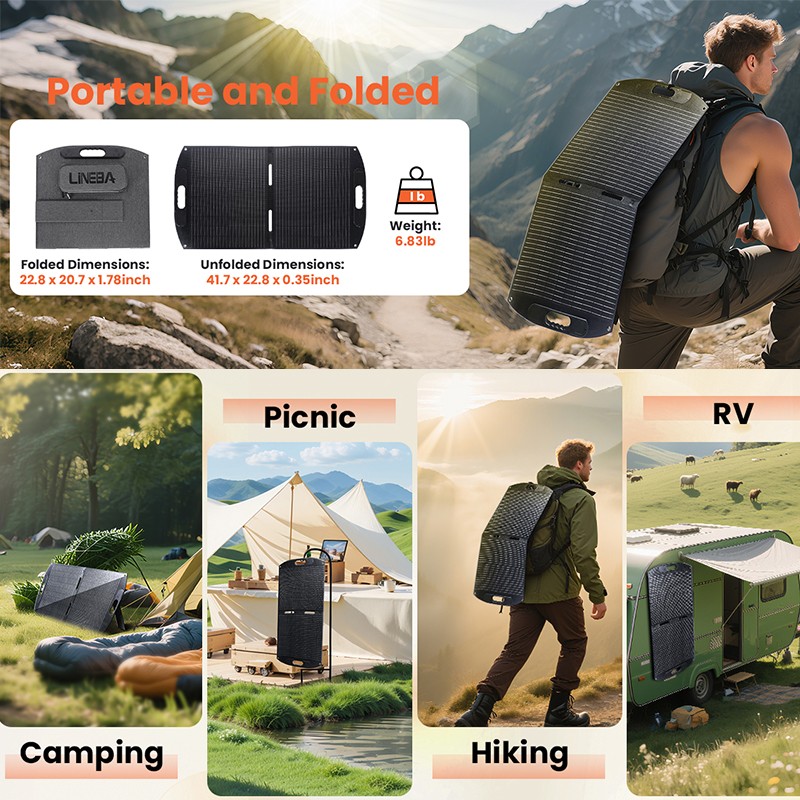 200W Watt 12V Portable Foldable Solar Panel for Camping Charger Power Station RV