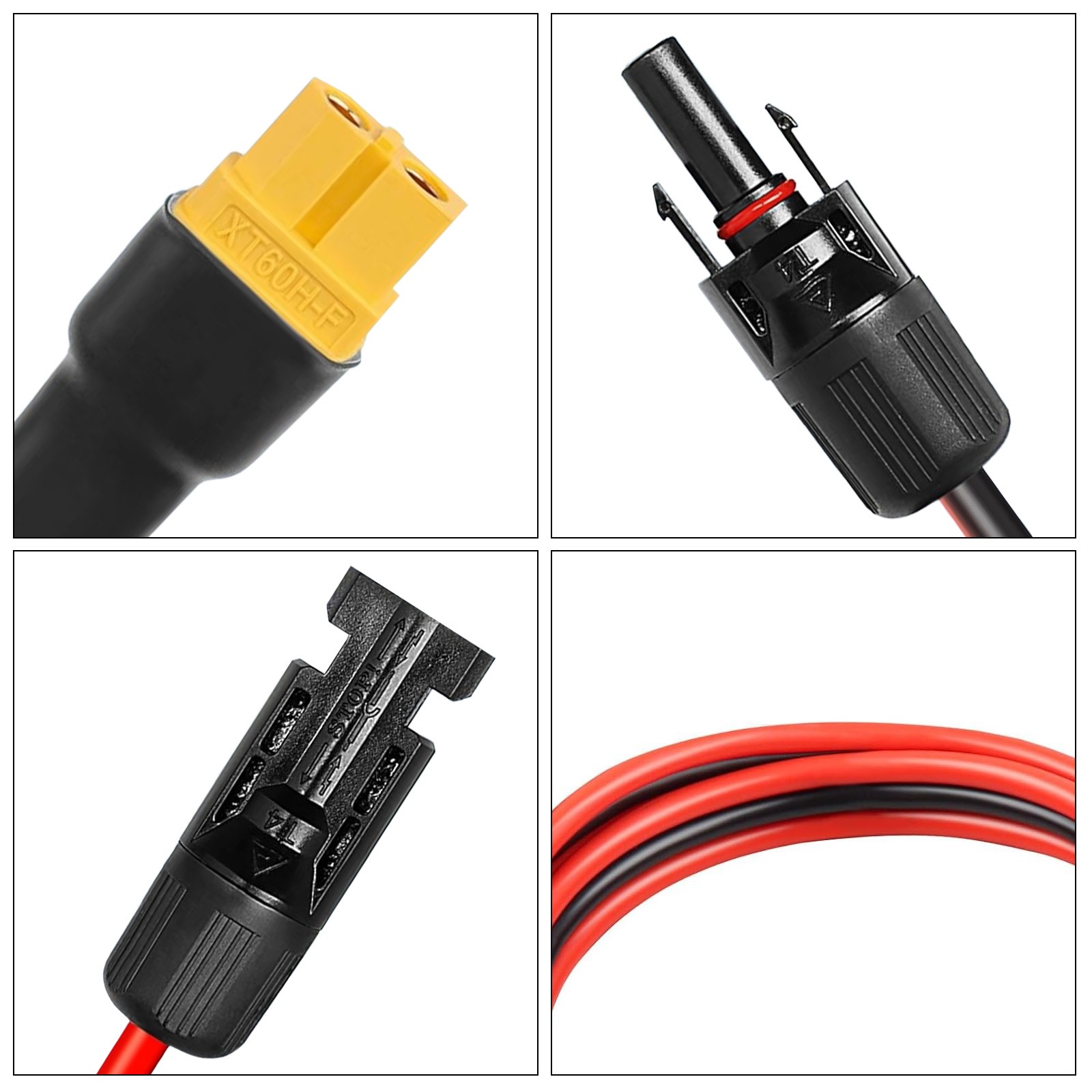 10 AWG XT60 Female Connector Adapter to Solar Battery Extension Cable 3.3FT