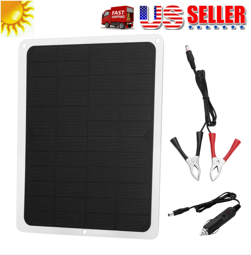 10W 12V Solar Panel for Car Boat RV Trickle Battery Charger Power Supply Outdoor