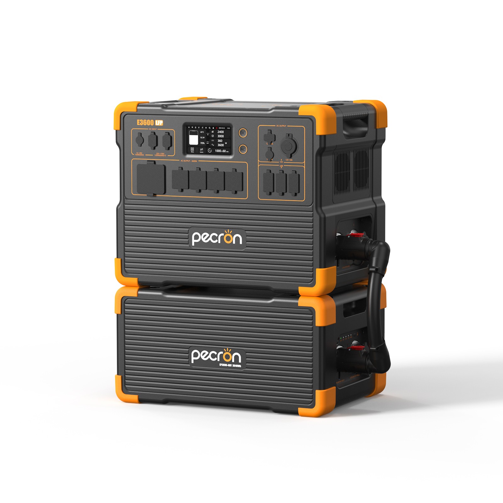 PECRON E3600LFP 3072Wh Portable Power Station with EP3800 Expandable to 6912Wh
