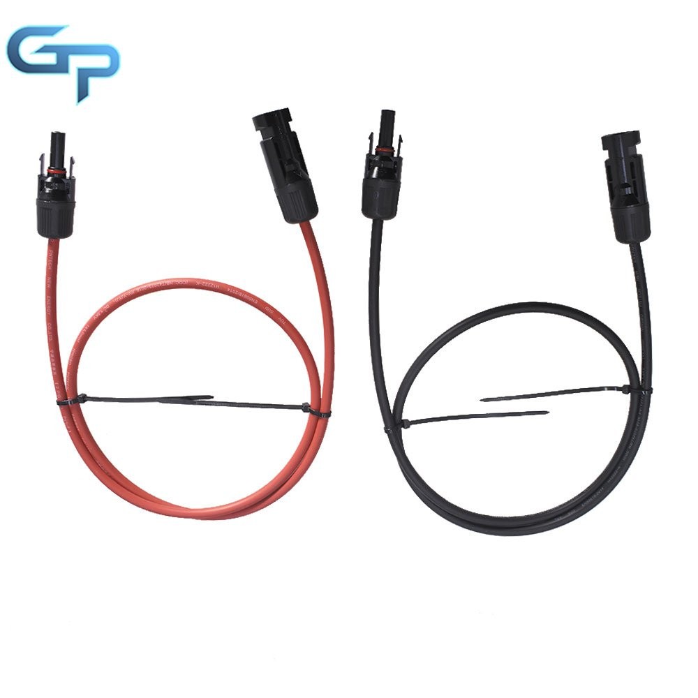 3 Feet Black + Red 1 Pair Solar Panel Extension Cable Wire Connector 10 AWG