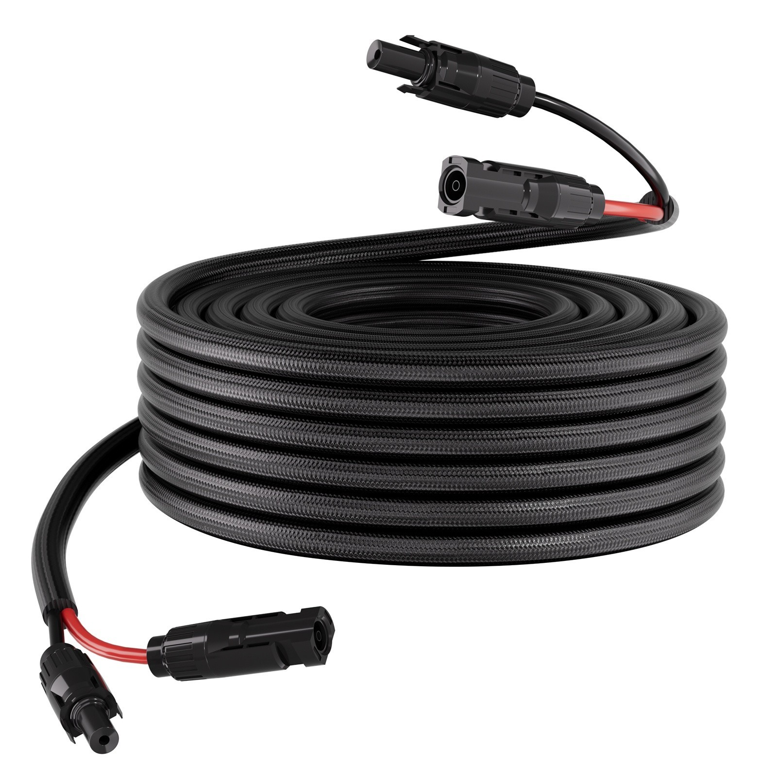 50FT Solar Panel Extension Cable, 10 AWG, Durable Wire, Flame-Resistant Sleeve
