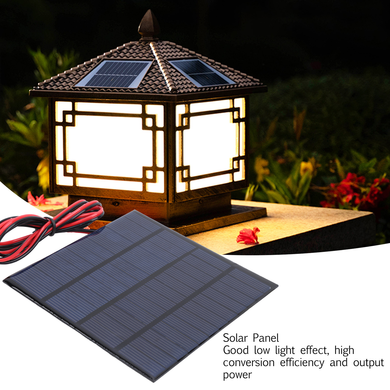 2Pcs Mini Solar Battery Module With 1Meter Cable Hand Operated Supplies DC 12V