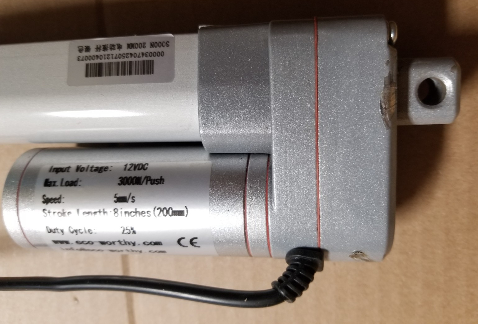 ECO-WORTHY 8” 12VDC Heavy Duty 330lbs/1500N Solar Tracker Linear Actuator