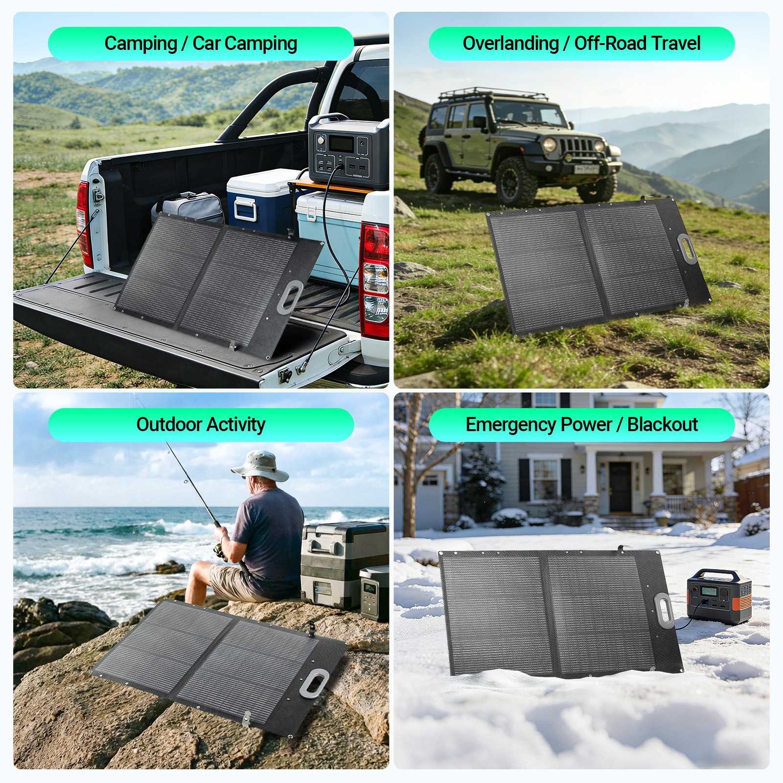 HQST Ultra-Light 100W Foldable Portable Solar Panel | 25% Efficiency, Up to 40%