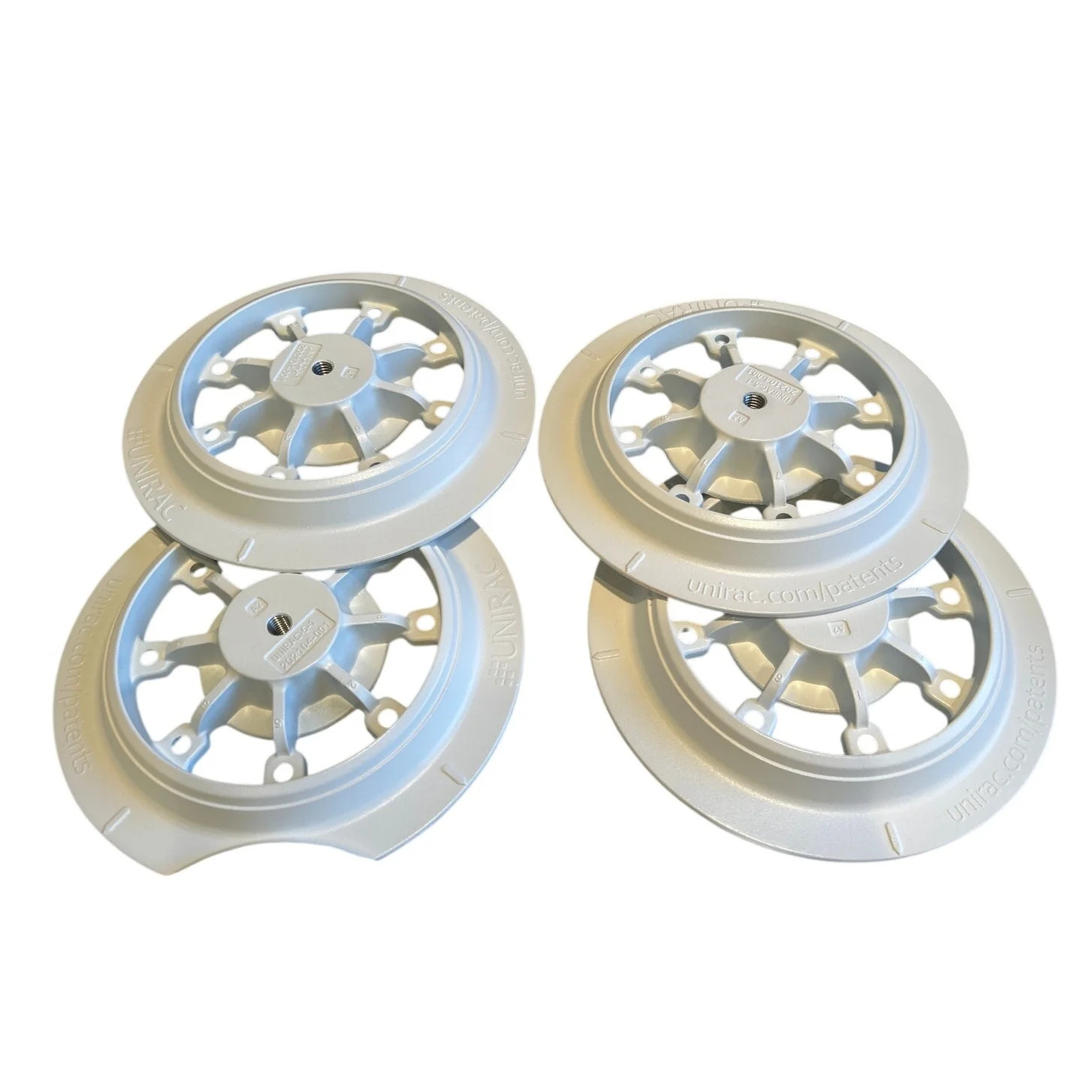 New Open Box 4-Pack Unirac White Flat Roof Attachment Assemblies M60950 Solar