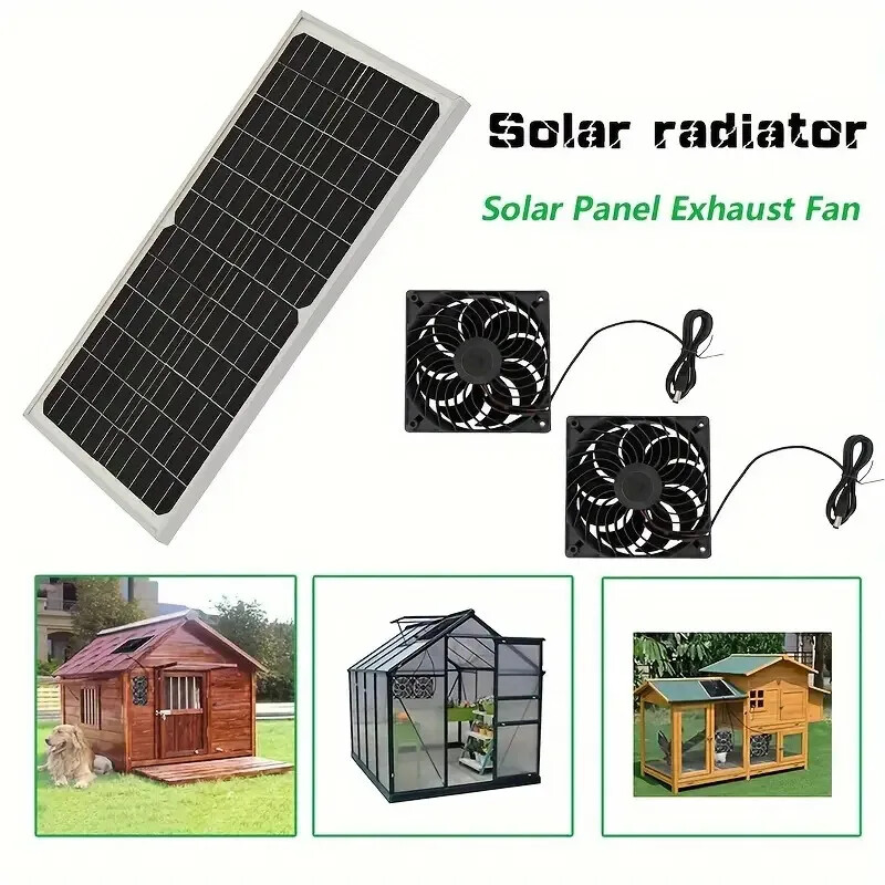 30W Solar Powered Fan for Shed,Chicken Coop,Greenhouse Waterproof Exhaust Fan us