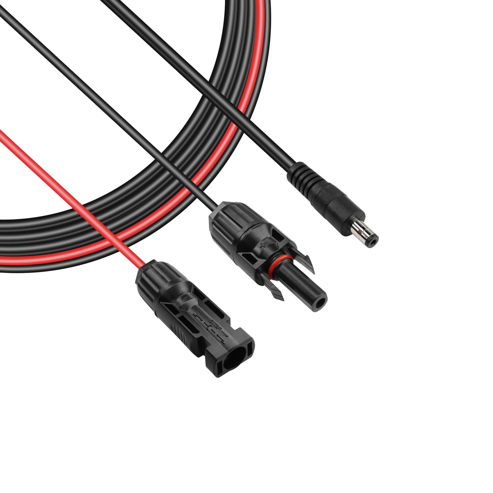 Solar Panel Connector to DC 5.5×2.1mm 14AWG 4.9FT Extension Cable – Compatible